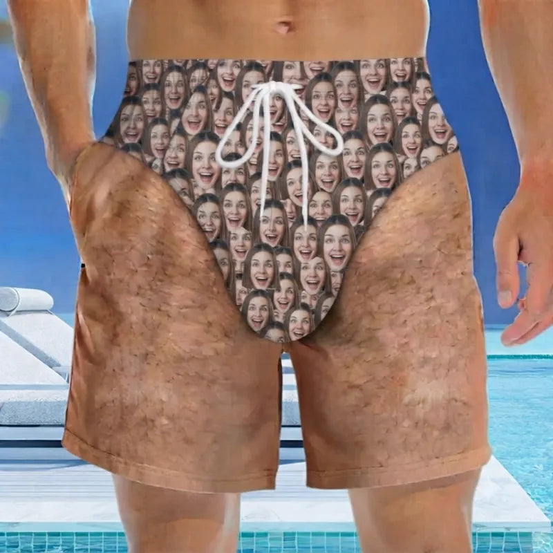 Maillot De Bain Personnalisé Pour Hommes, Nouveauté, Illusion D'optique, Short De Bain, Nouveauté Amusante, Short De Fête, Cadeau Pour Mari Et Petit Ami