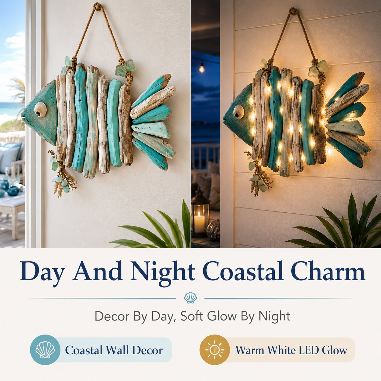 🌊 Décoration murale lumineuse Poissons Côtiers – Apportez le charme de l'océan et une lueur chaleureuse à votre intérieur