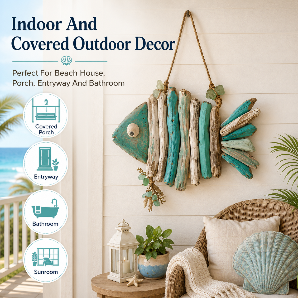 🌊 Décoration murale lumineuse Poissons Côtiers – Apportez le charme de l'océan et une lueur chaleureuse à votre intérieur