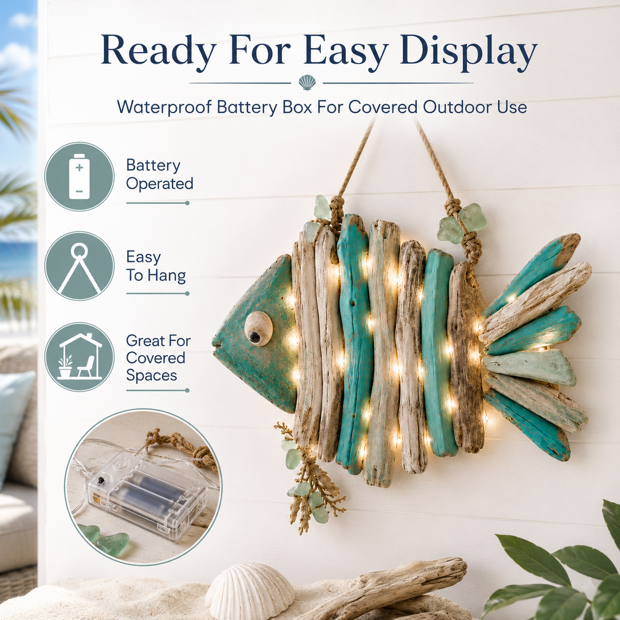 🌊 Décoration murale lumineuse Poissons Côtiers – Apportez le charme de l'océan et une lueur chaleureuse à votre intérieur