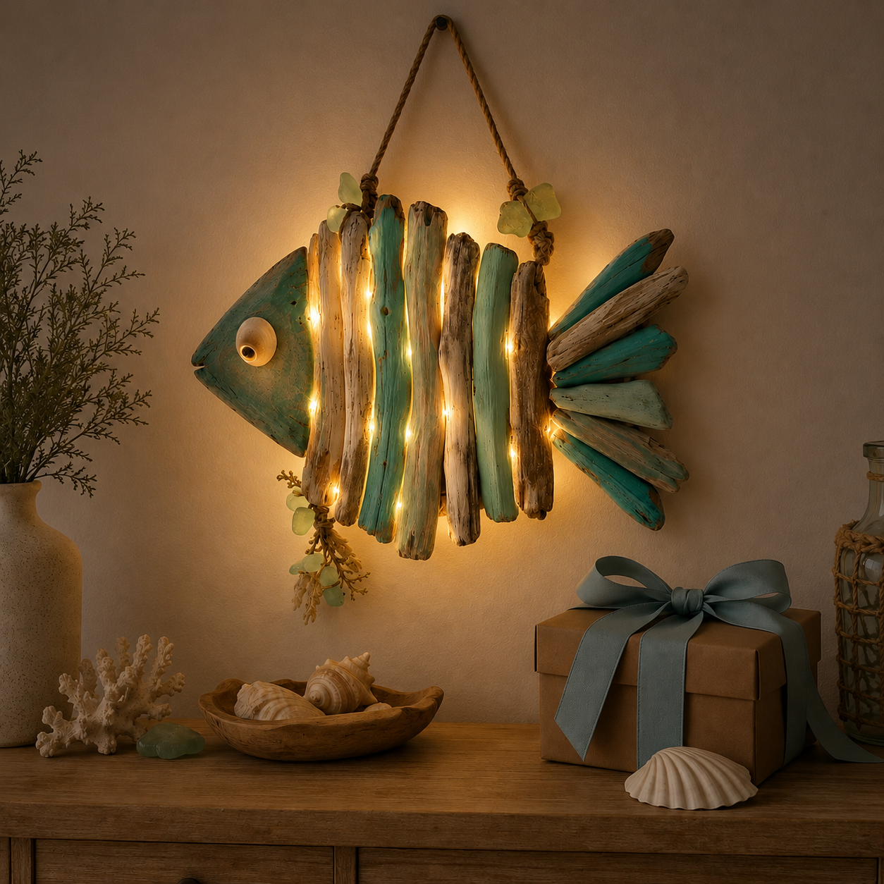 🌊 Décoration murale lumineuse Poissons Côtiers – Apportez le charme de l'océan et une lueur chaleureuse à votre intérieur
