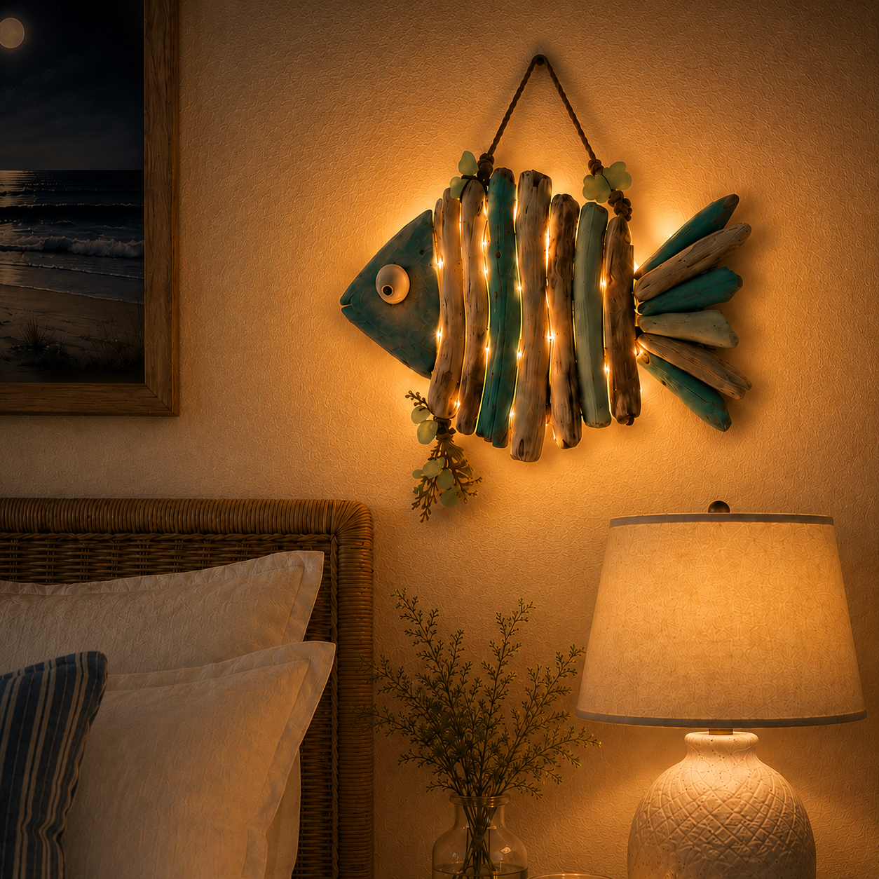 🌊 Décoration murale lumineuse Poissons Côtiers – Apportez le charme de l'océan et une lueur chaleureuse à votre intérieur