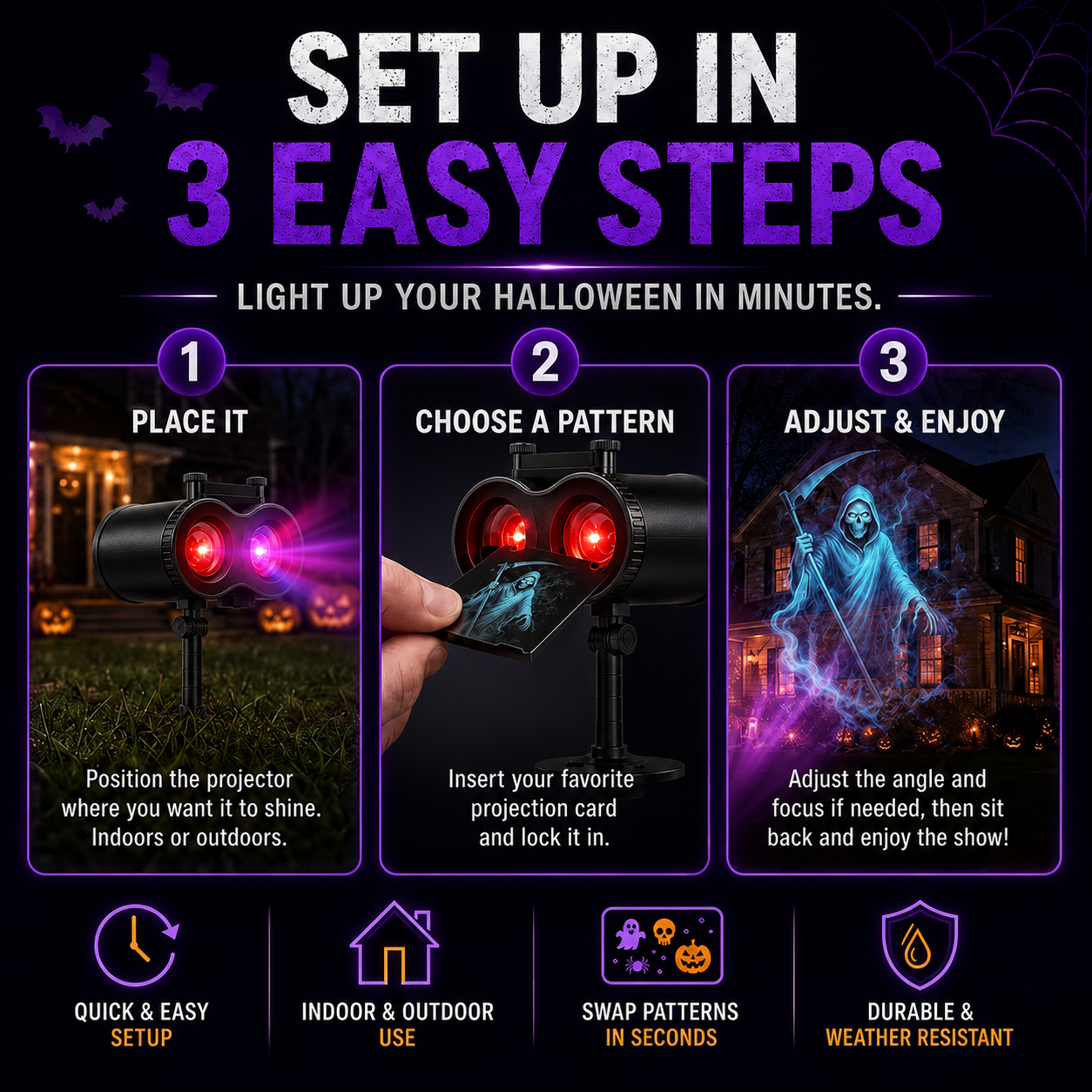 🎃👻32FT HD Halloween Projector | That Disappoint Your Halloween Party | 10 Unique HD Projection Patterns