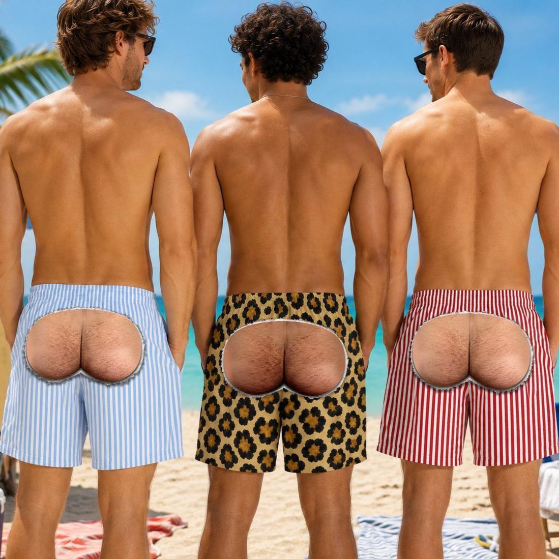 Maillot De Bain Personnalisé Pour Hommes, Nouveauté, Illusion D'optique, Short De Bain, Nouveauté Amusante, Short De Fête, Cadeau Pour Mari Et Petit Ami